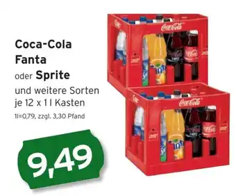 CAP Markt Coca Cola, Fanta o. Sprite 12*1L Angebot