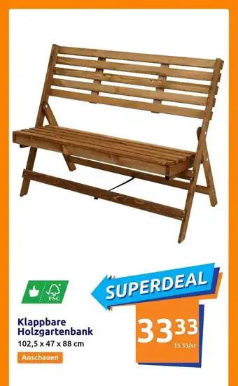 Action Klappbare holzgartenbank Angebot