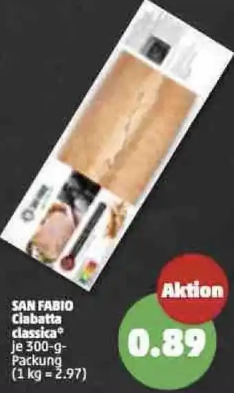 PENNY San Fabio Ciabatta classica 300 g Packung Angebot