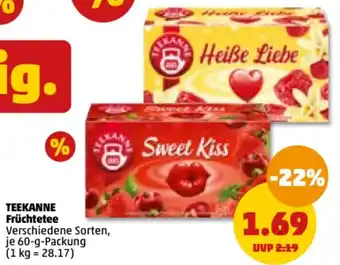 PENNY Teekanne Früchtetee 60 g Packung Angebot