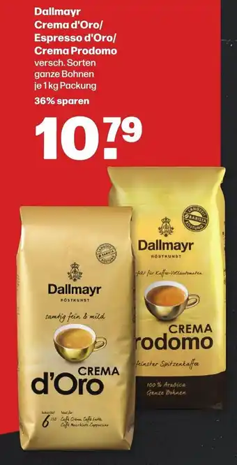 Handelshof Dallmayr Crema d'Oro, Espresso d'Oro o. Crema prodoma 1kg Angebot