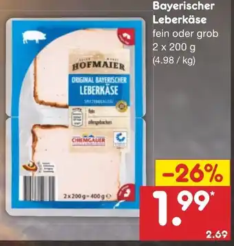 Netto Marken-Discount Bayerischer Leberkäse 2x200g Angebot