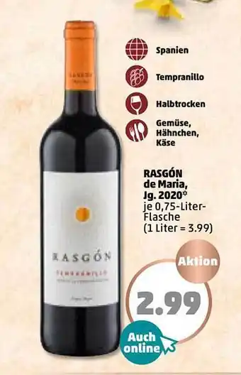 PENNY Rasgón de Maria 2020 0,75L Angebot