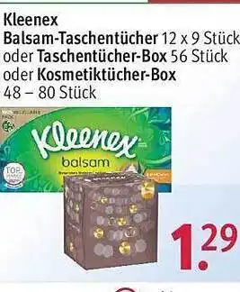 Rossmann Kleenex balsam taschentücher oder taschentücher box oder kosmetiktücher box Angebot