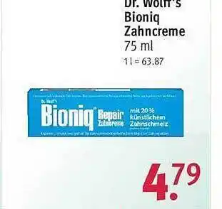 Rossmann Bioniq zahncreme Angebot