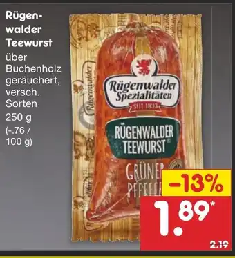 Netto Marken-Discount Rügenwalder Teewurst 250g Angebot