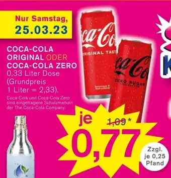 KODi Coca Cola o. Coca Cola Zero 330ml Angebot