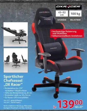 Selgros DXRacer Sportlicher Chefsessel DX Racer Angebot