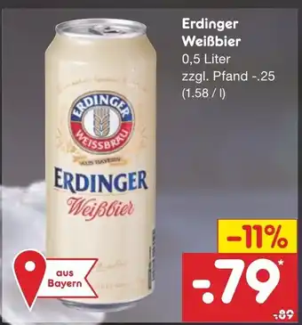 Netto Marken-Discount Erdinger Weißbier 0,5L Angebot