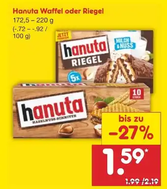 Netto Marken-Discount Hanuta Waffel oder Riegel 172,5-220g Angebot