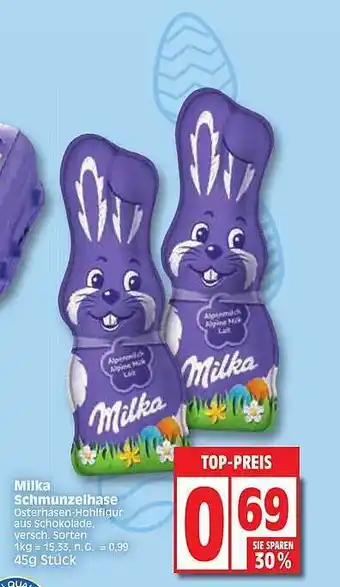 Edeka Milka schmunzelhase Angebot