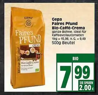 Elli Markt Gepa faires pfund bio-caffé-crema Angebot