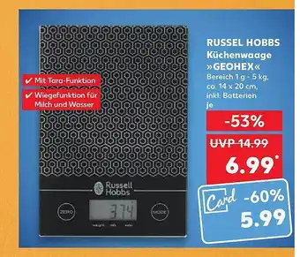 Kaufland Russell hobbs küchenwaage „geohex“ Angebot