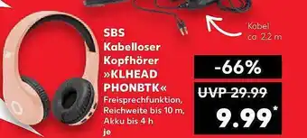 Kaufland Sbs kabelloser kopfhörer „klhead phonbtk“ Angebot