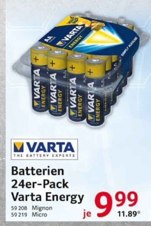 Varta Batterien Energy AA/AAA 24st Angebot bei Selgros