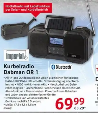 Selgros imperial Kurbelradio | DABMAN OR 1 Angebot