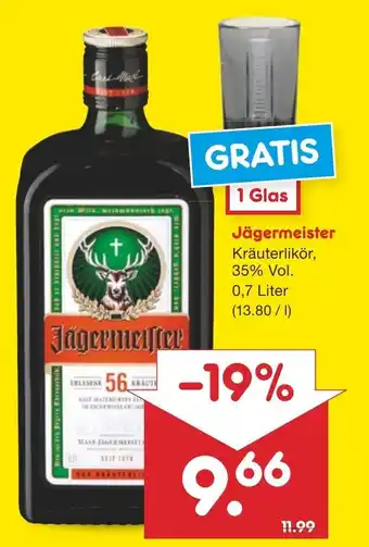Netto Marken-Discount Jägermeister 0,7L Angebot