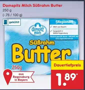 Netto Marken-Discount Domspitz Milch Süßrahm Butter 250g Angebot