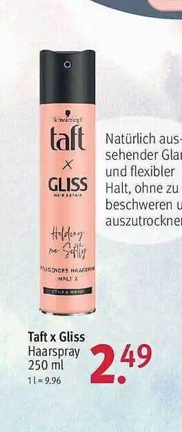 Rossmann Taft x gliss haarspray Angebot