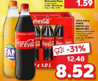 Kaufland Coca Cola, Fanta Sprite oder Mezzo Mix 12x1L Angebot