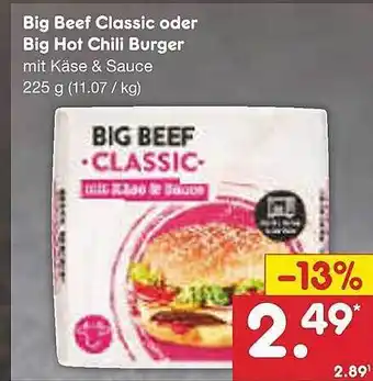 Netto Marken-Discount Big beef classic oder big hot chili burger Angebot