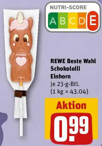 REWE Rewe Beste Wahl Schokololli Einhorn 23 g Btl. Angebot