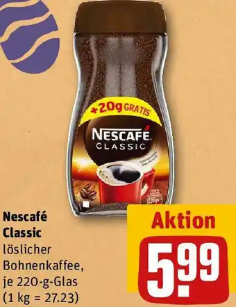 REWE Nescafé Classic 220 g Glas Angebot