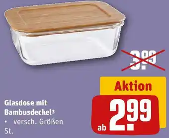 REWE Glasdose mit Bambusdeckel Angebot