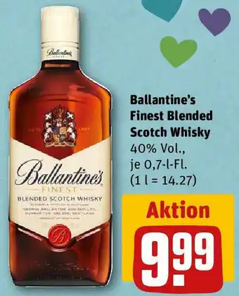 REWE Ballantine's Finest Blended Scotch Whisky 0,7 L Fl. Angebot