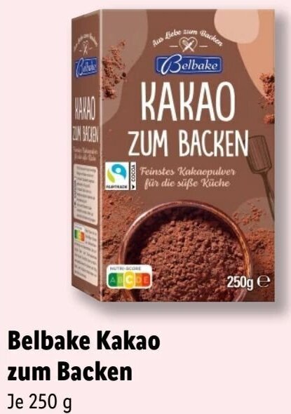 Belbake Kakao zum Backen 250 g Angebot bei Lidl