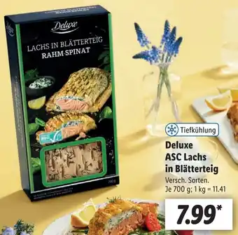 Lidl Deluxe ASC Lachs in Blätterteig 700 g Angebot