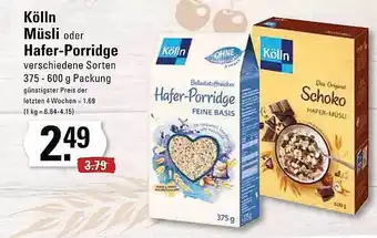 Edeka Frischemarkt Kölln müsli oder hafer-porridge Angebot