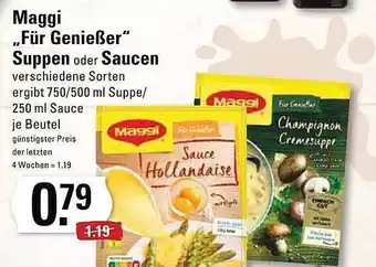 Edeka Frischemarkt Maggi „für genießer“ suppen oder saucen Angebot