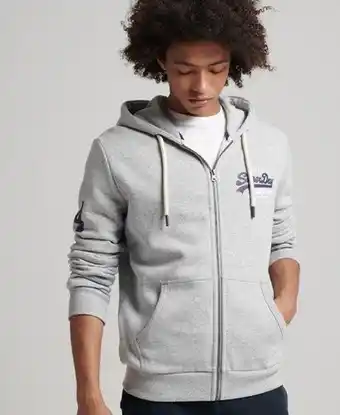 Superdry Superdry men's kapuzenjacke mit klassischem logoprint grau Angebot