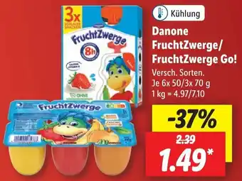 Lidl Danone FruchtZwerge/FruchtZwerge Go! 6x50/3x70 g Angebot