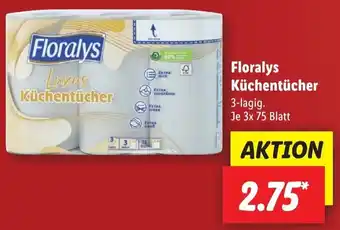 Lidl Floralys Küchentücher 3-lagig, 3x75 Blatt Angebot