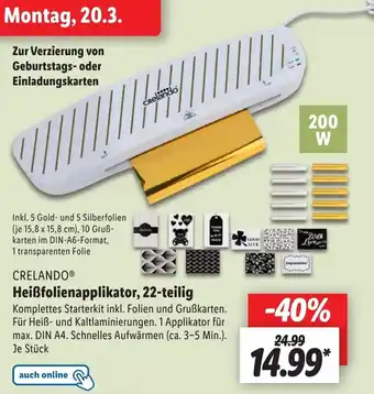 Lidl Crelando Heißfolienapplikator, 22-teilig Angebot