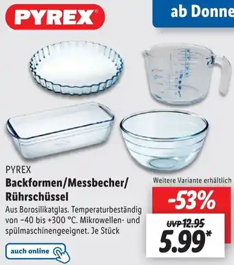 Lidl Pyrex Backformen /Messbecher/Rührschüssel Angebot