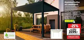 Lidl Weide Sonnenschutz Aluminium Pavillon mit Lamelllendach Angebot