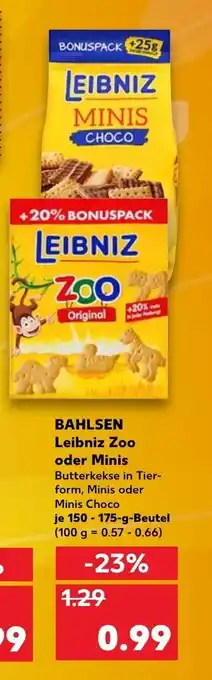 Kaufland Bahlsen Leibniz Zoo oder Minis 150-175g Beutel Angebot