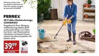 Aldi Nord Ferrex 20-v-akku-hochdruckreiniger chw18w3f.9 Angebot