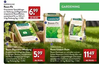 Aldi Nord Gardenline rasen-fit, rasen-raperatur-mischung oder -lücken-dicht Angebot