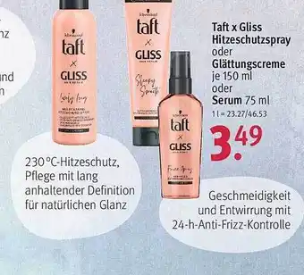 Rossmann Text gliss hitzeschutzspray öder glättungscreme Angebot