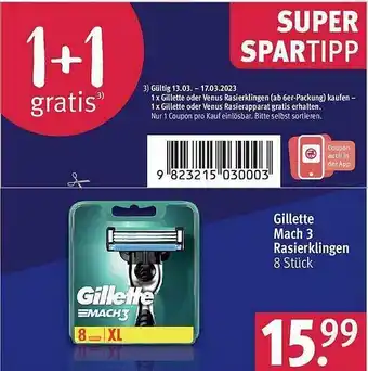 Rossmann Gilette mach 3 rasierklingen Angebot