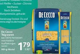 Selgros De cecco teigwaren Angebot