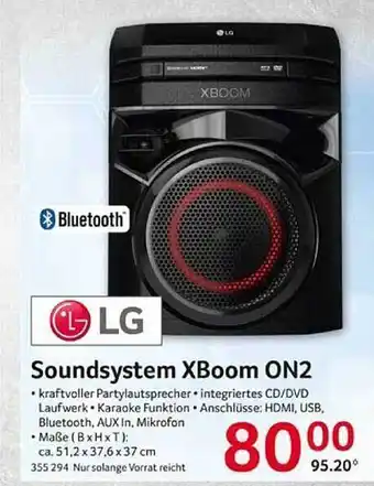 Selgros Lg soundsystem xboom on2 Angebot