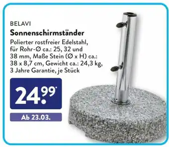 Aldi Süd Belavi Sonnenschirmständer Angebot