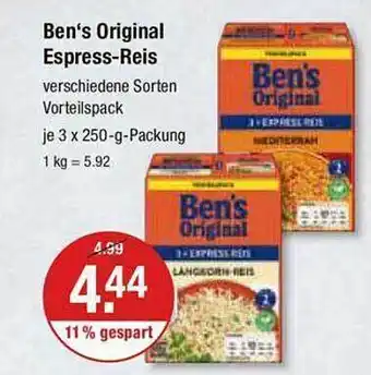 V Markt Ben's original espress-reis Angebot