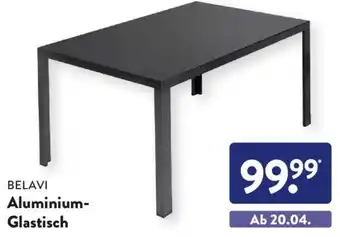 Aldi Süd Belavi Aluminium Glastisch Angebot