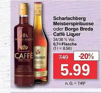 Famila Nord West Scharlachberg meisterspirituose oder borgo breda caffè liquer Angebot